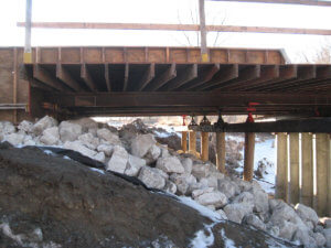 Jasper County bridge construction underway.