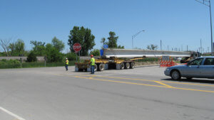 Herberger loads concrete beams for the Osceola Bridge project.