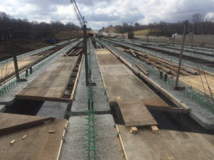 Infrastructure sets on the the North River Bridge.